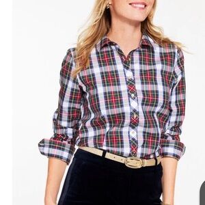 Talbots Non-Iron Multicolor Plaid Button-Up Shirt